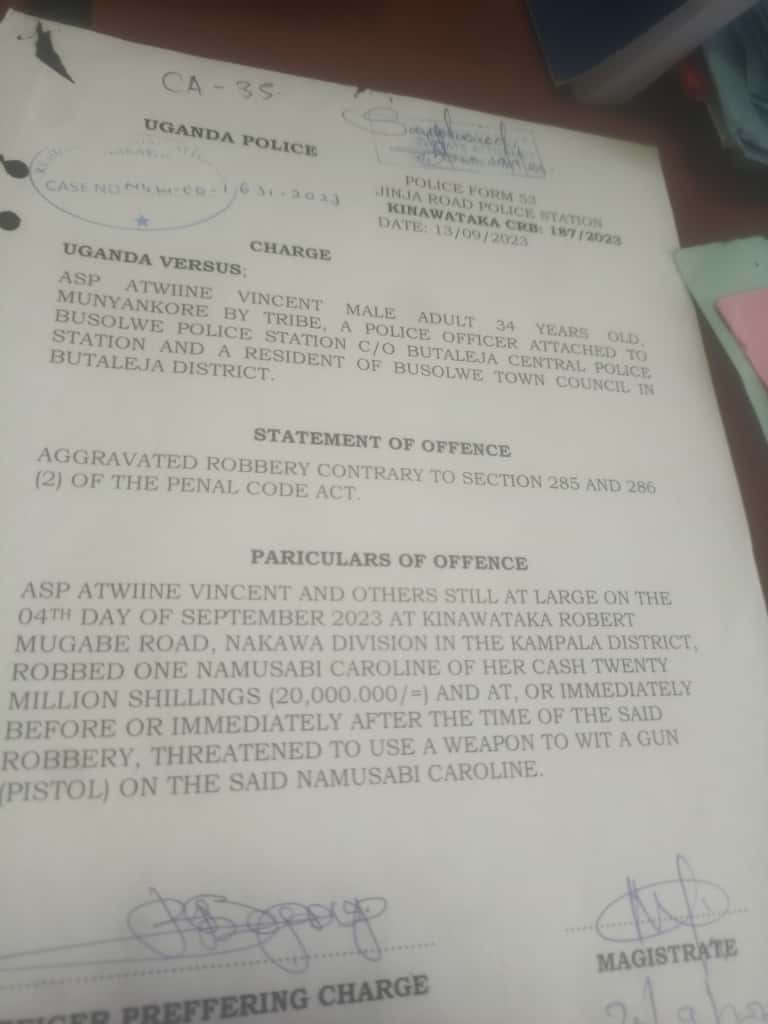 UBC Star TV’s Caro Cleopatra Robbed by Police Officer ASP Atwiine Vincent at Gunpoint