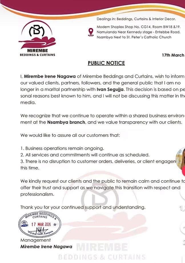 Nsambya Furniture Dumped by Wife Mirembe Beating Her New Car on Loan