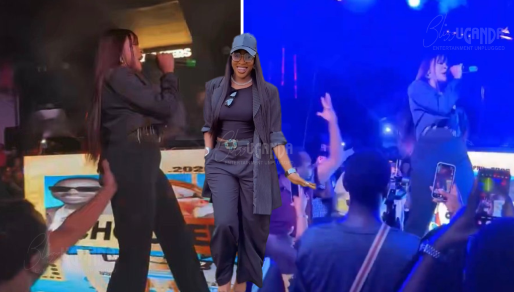 VIDEO: Tracy Melon Angrily Storms Off Stage After Fan Slaps Her Nyash in Mbarara