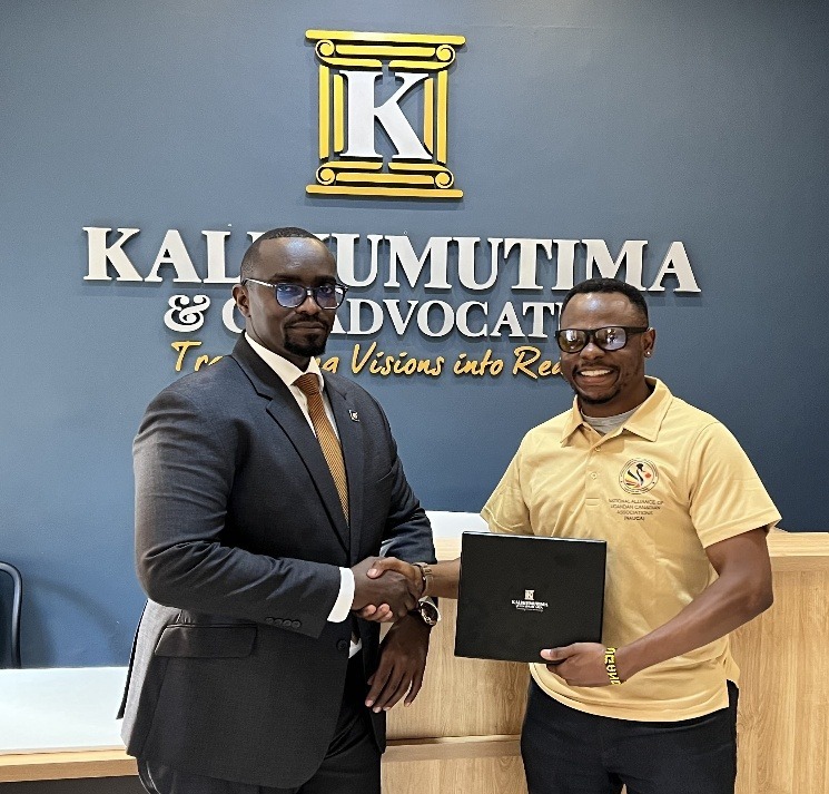 (L–R): Moses Mawa – NAUCA Director, Planning and Strategies, Deo Kalikumutima, Chief Executive Partner, Kalikumutima and Co Advocates and Justus Mirembe – NAUCA President and Chair, Board of Directors.
