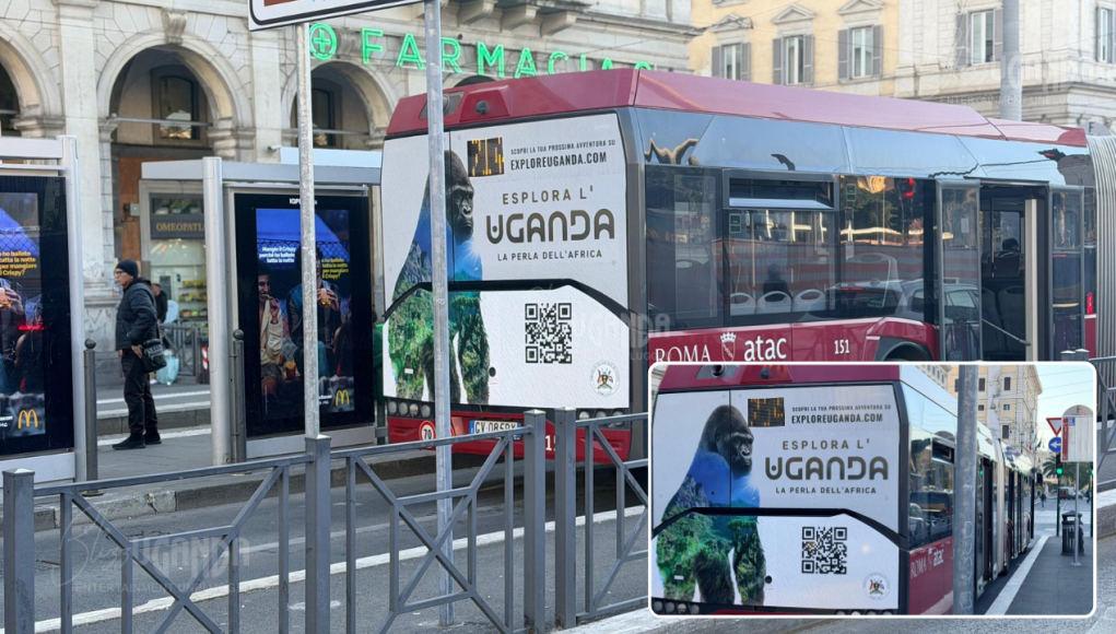 Uganda Floods Italy with ‘Explore Uganda’ Tourism Ads as Rome, Milan Buses Sell the Pearl of Africa