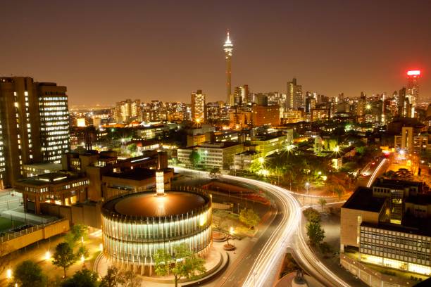 Johannesburg by night South Africa leads African largest Economies