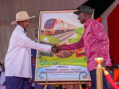 Historic Milestone: Presidents Ruto and Museveni Launch Construction of Naivasha–Kisumu–Malaba SGR Extension Museveni and William Ruto SGR launch