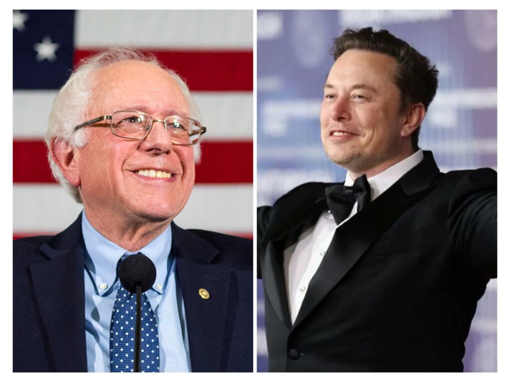 Elon Musk and Bernie Sanders