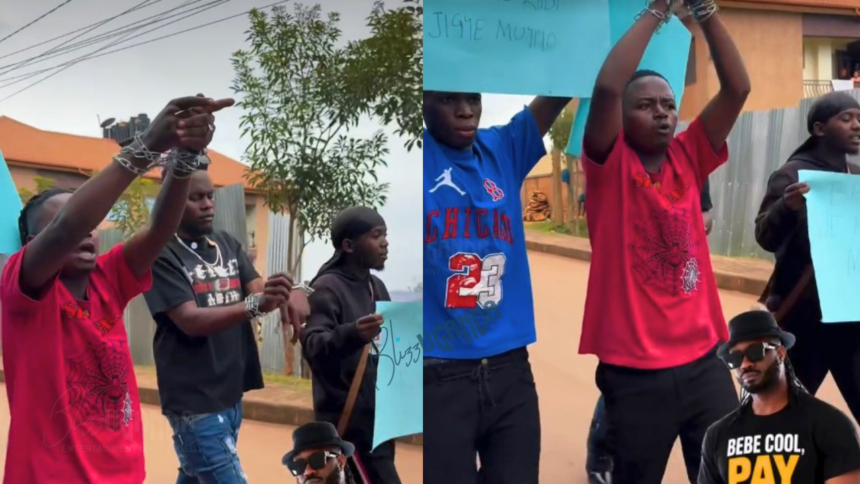 Ugandan TikTok creators Sky Solja, Jobless Billionaire and others have reportedly gathered near Bebe Cool’s Kiwatule home demanding payment for campaign-related work.