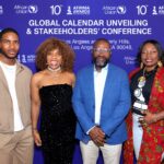 LOS ANGELES, CALIFORNIA - (L-R) Darryl Vega, Kaffy, Mike Dada, AFRIMA President and Executive Producer and Victoria Nkong, AFRIMA Associate Producer, during the AFRIMA Global Calendar Unveiling & Stakeholders Conference at Sofitel Los Angeles held on September 20, 2026, in Los Angeles, California. (Photo by Arnold TurnerGetty Images for AFRIMA)