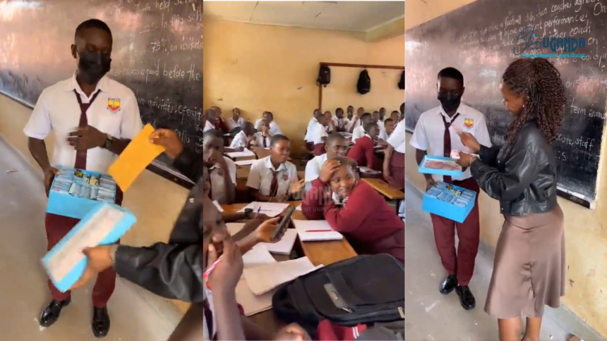 This lady took for a son who is going to sit for S4 a success card direct to there class room.. She gave him gifts and also flashed him with 1 million Ush while his classmates were seeing🥰 https://t.co/nPkSCpWyRn&mdash; mbale's finest🇺🇬 (@mbales_finest) October 6, 2026 mother gives son Shs1 million at school